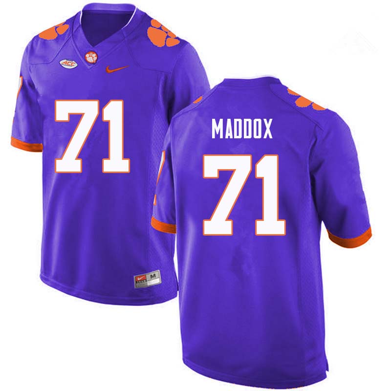 Men #71 Jack Maddox Clemson Tigers College Football Jerseys Sale-Purple